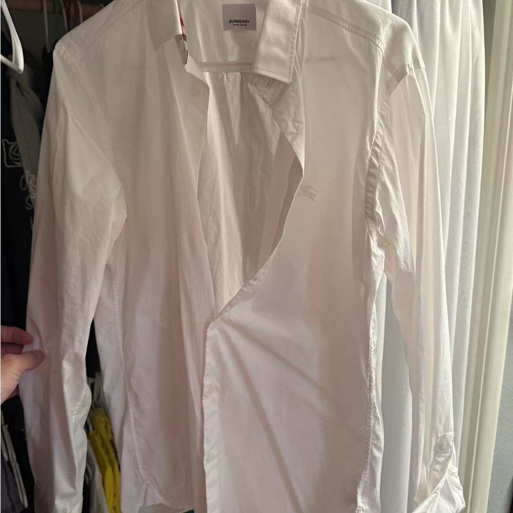 Burberry White Dress Shirt Classic Long Sleeve